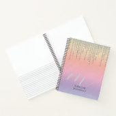 Regenboogstaart Rhinestonen Monogrammen Notitieboek (Binnen)