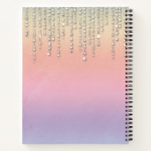 Regenboogstaart Rhinestonen Monogrammen Notitieboek (Achterkant)