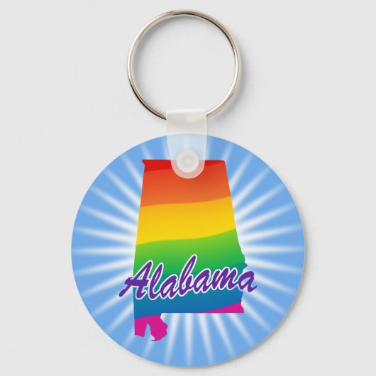 Regenboogstaat Alabama Sleutelhanger (Voorkant)