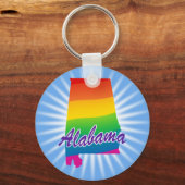 Regenboogstaat Alabama Sleutelhanger (Voorkant)