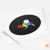 Regenboogstaat Alaska 2 Ovale Sticker (Envelop)