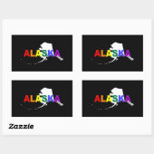 Regenboogstaat Alaska 2 Rechthoekige Sticker (Vel)