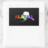 Regenboogstaat Alaska 2 Rechthoekige Sticker (Tas)