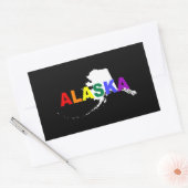 Regenboogstaat Alaska 2 Rechthoekige Sticker (Envelop)