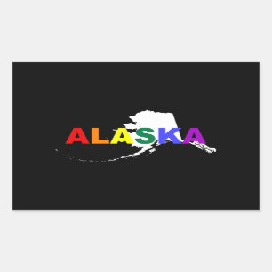 Regenboogstaat Alaska 2 Rechthoekige Sticker