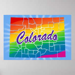 Regenboogstaat Colorado Poster