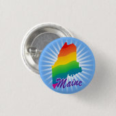 Regenboogstaat Maine Ronde Button 3,2 Cm (Voorkant /achterkant)