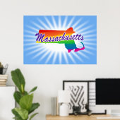 Regenboogstaat Massachusetts Poster (Thuiskantoor)