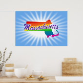 Regenboogstaat Massachusetts Poster (Keuken)