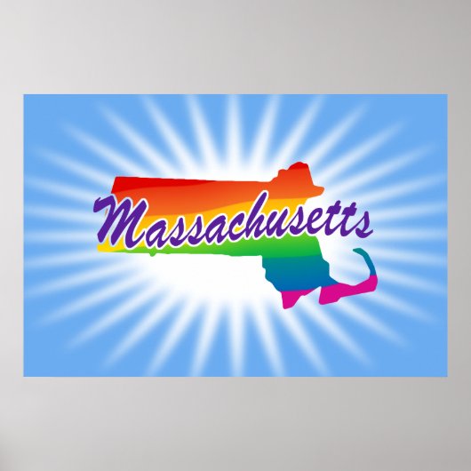 Regenboogstaat Massachusetts Poster (Voorkant)