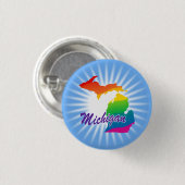 Regenboogstaat Michigan Ronde Button 3,2 Cm (Voorkant /achterkant)