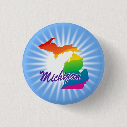 Regenboogstaat Michigan Ronde Button 3,2 Cm (Voorkant)
