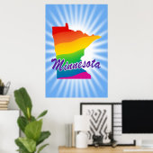 Regenboogstaat Minnesota Poster (Thuiskantoor)