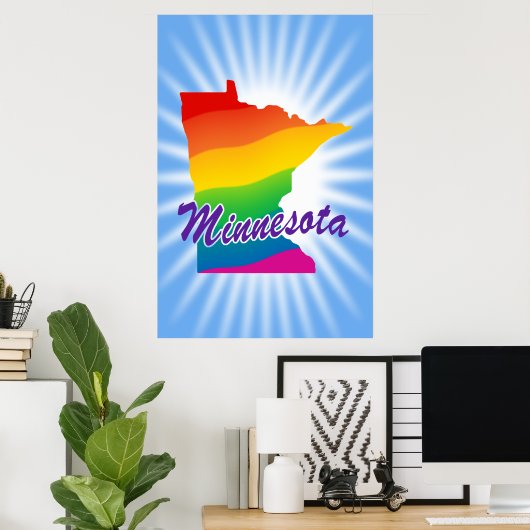 Regenboogstaat Minnesota Poster (Thuiskantoor)