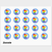 Regenboogstaat Minnesota Ronde Sticker (Vel)