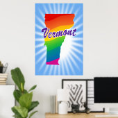 Regenboogstaat Vermont Poster (Thuiskantoor)