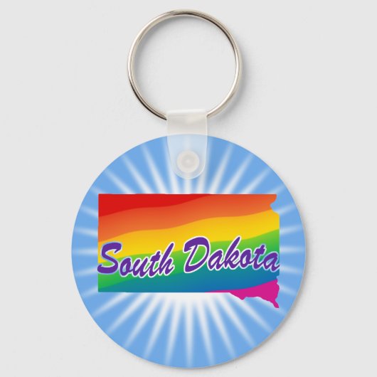 Regenboogstaat Zuid-Dakota Sleutelhanger (Voorkant)