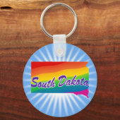 Regenboogstaat Zuid-Dakota Sleutelhanger (Voorkant)