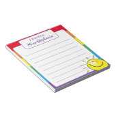 Regenboogstaking en zonneschijn van leraar notitieblok (Schuin)