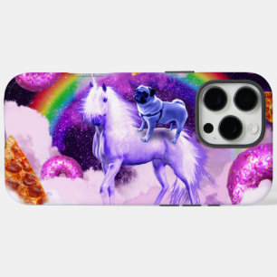 Regenboogstang in de ruimte met een eenhoorn iPhone 16 pro max hoesje