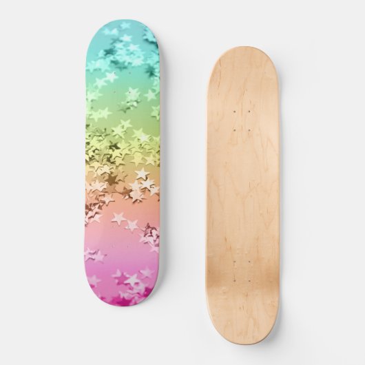 Regenboogstaren Glitter #1 #sjiny Persoonlijk Skateboard (Voorkant)