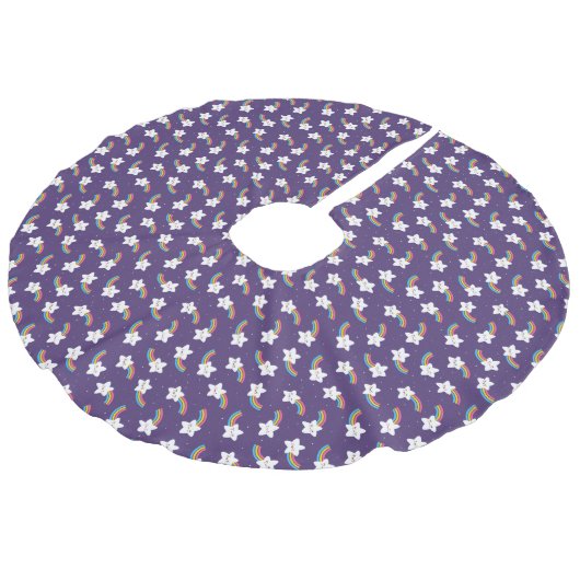 Regenboogstaren Imitatie Linnen Kerstboom Kleed (Gekanteld)