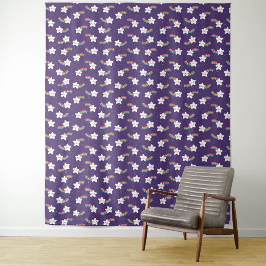 Regenboogstaren Tapestry Wandkleed (In situ)