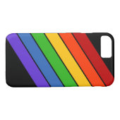 Regenboogstaven diagonaal zwart Case-Mate iPhone case (Achterkant (Horizontaal))
