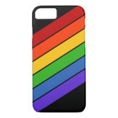 Regenboogstaven diagonaal zwart Case-Mate iPhone case (Achterkant)