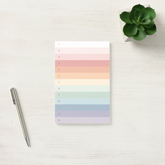 Regenboogstaven genummerd post-it® notes (Kantoor)