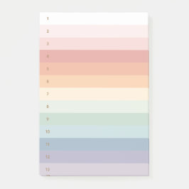 Regenboogstaven genummerd post-it® notes