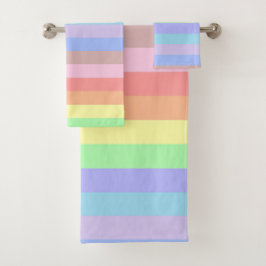 Regenboogstaven voor pastel bad handdoek