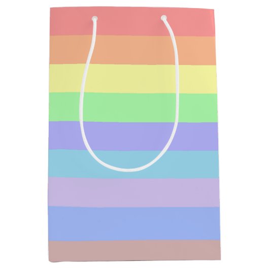 Regenboogstaven voor pastel medium cadeauzakje (Voorkant)