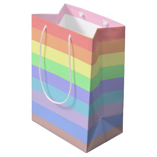 Regenboogstaven voor pastel medium cadeauzakje (Achterkant Gekanteld)