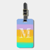Regenboogstaven voor pastel | Monogram Initiaal Bagagelabel (Voorkant verticaal)
