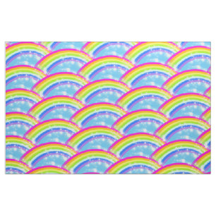 Regenboogsterren Blauwe hemel herhalingspatroon Stof