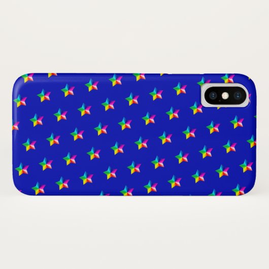 regenboogsterren op blauw Case-Mate iPhone case (Achterkant (horizontaal))