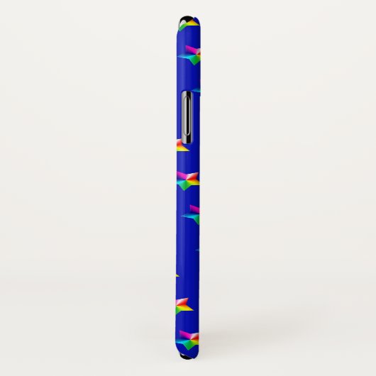 regenboogsterren op blauw Case-Mate iPhone case (Achterkant / rechts)