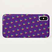 regenboogsterren op paarse Hoesje-Mate iPhone case (Achterkant (horizontaal))
