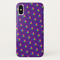 regenboogsterren op paarse Hoesje-Mate iPhone case