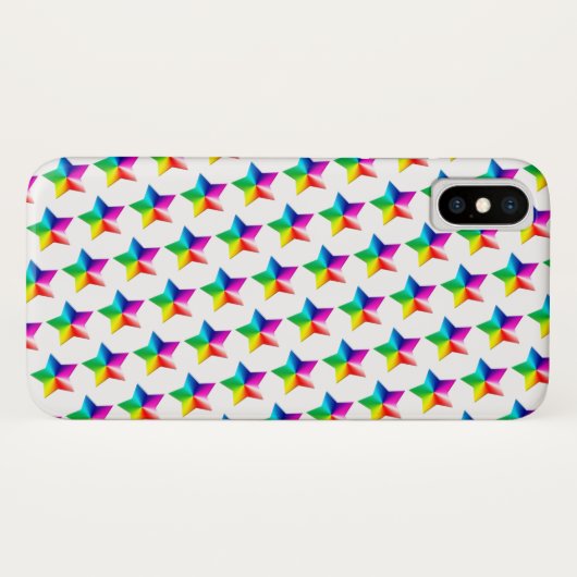regenboogsterren op witte Hoesje-Mate iPhone case (Achterkant (horizontaal))