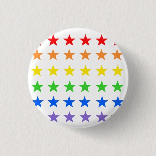 Regenboogsterren Ronde Button 3,2 Cm (Voorkant)