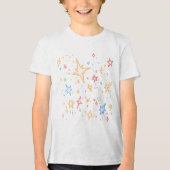 Regenboogsterren Tri-Blend Shirt (Voorkant)