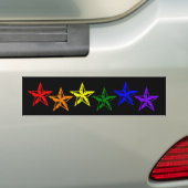 Regenboogsterren voor Gay Pride Bumpersticker (Op auto)