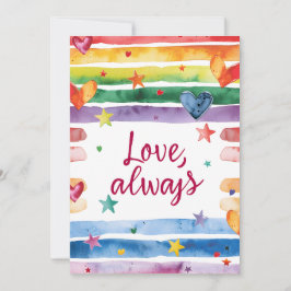 Regenboogsticker 'Liefde Altijd', Waterverf Hart Kaart