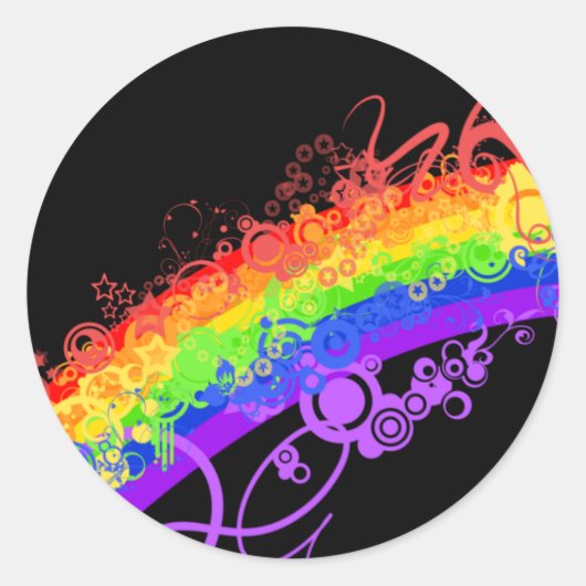 Regenboogsticker Ronde Sticker (Voorkant)