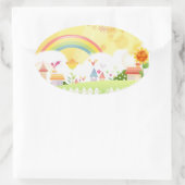 regenboogstickers ovale sticker (Tas)