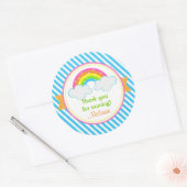Regenboogstickers - Verjaardag bedankje Ronde Sticker (Envelop)