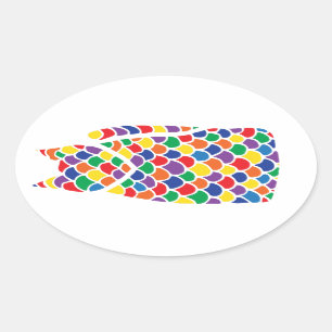 Regenboogstickers voor Kat Ovale Sticker