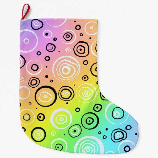 RegenboogStippen en -cirkels Grote Kerstsok (Voorkant)